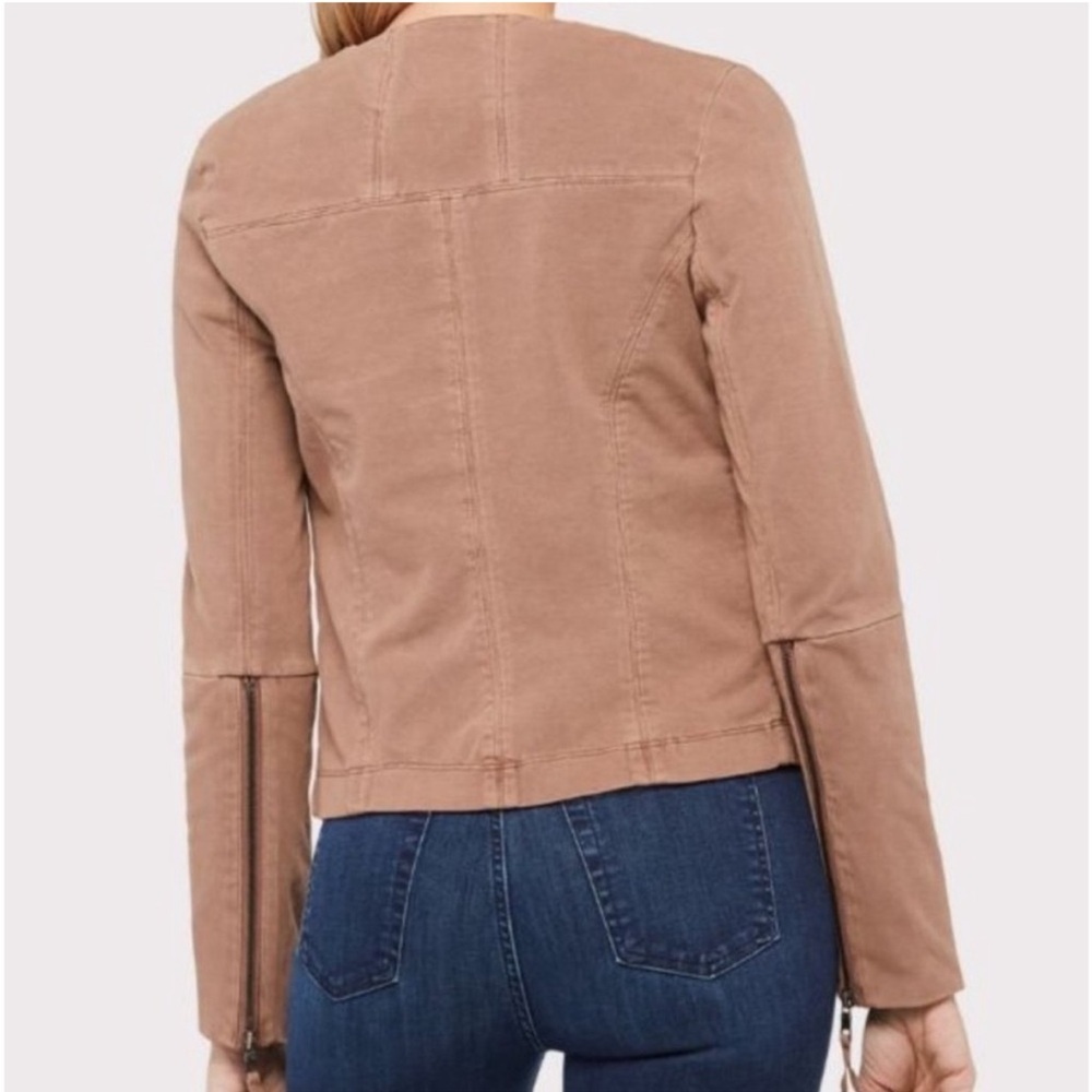 Marrakech Mollie Moto Jacket Anthro Fitted Stretch 3 Pocket Latte Color Small - Picture 7 of 10